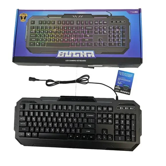 Bugha LED Gaming Keyboard Black NEW Open‎ BOX