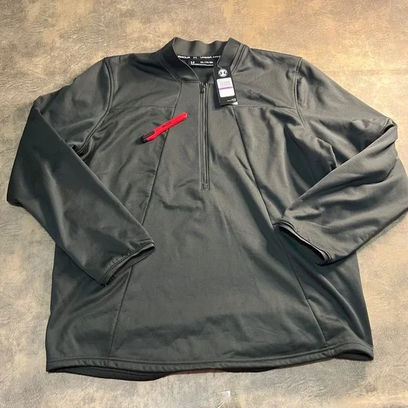 Under Armour Specialist Grid Quarter-Zip Mens XXL Gray 1359146 Pullover Sweater