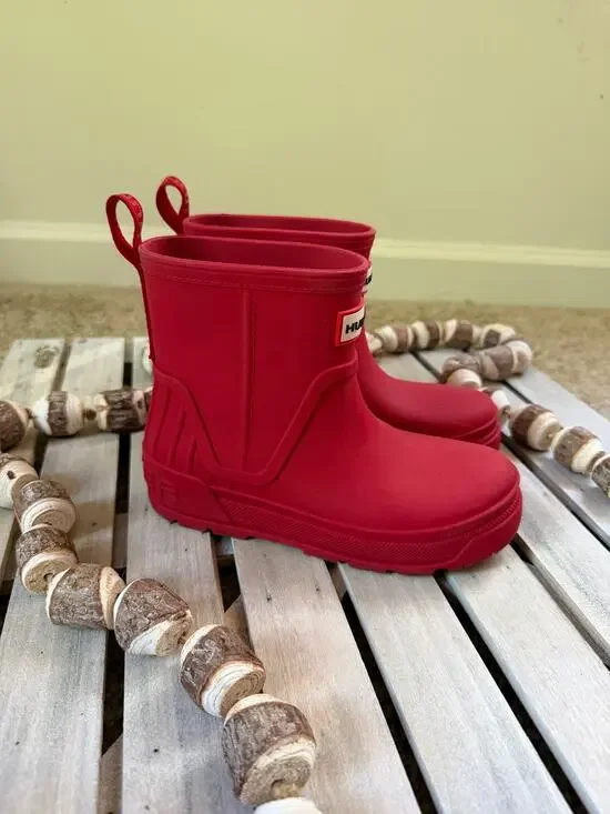 Hunter Grace Unisex Kids Red Boots