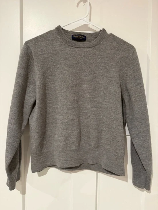Brooks Brothers Gray Wool Crewneck Sweater