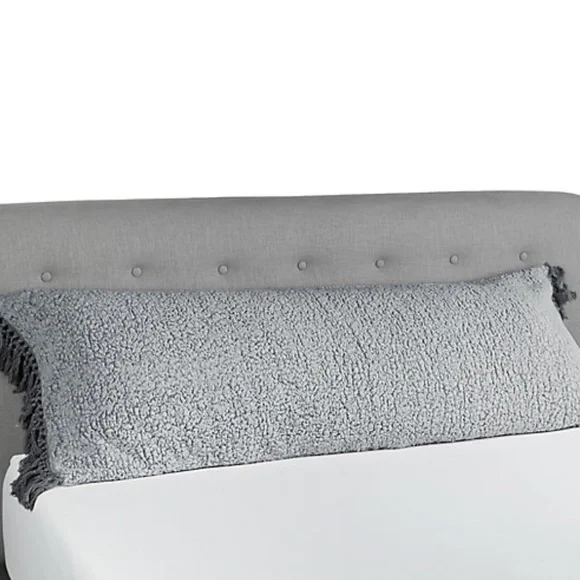 NWT Wild Sage Liana Sherpa Body Pillow Cover With Tassel Trim Zippered In Gray