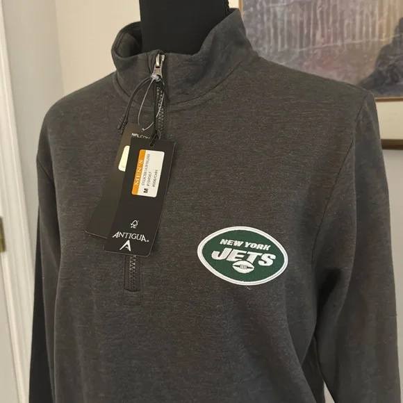 NWT New York Jets Antigua Quarter Zip Pullover Men’s Size Medium