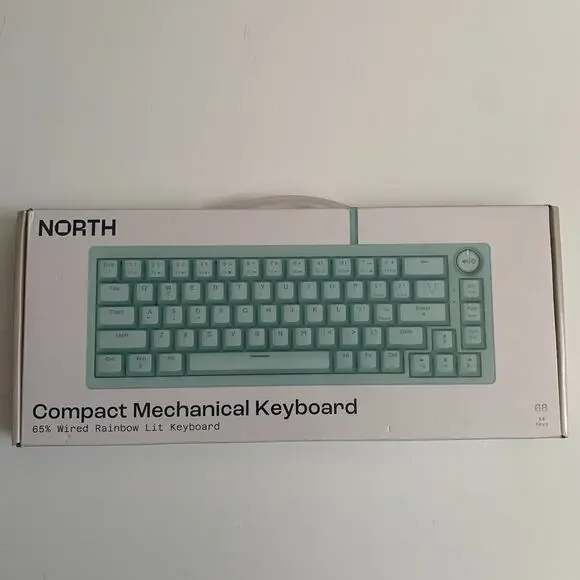 NORTH Compact Mechanical Keyboard 65% Wired Rainbow Lit Keyboard NEW