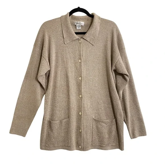 Vintage 90s Geoffrey Beene Sport Button Front‎ Grandpa Cardigan Sweater Large