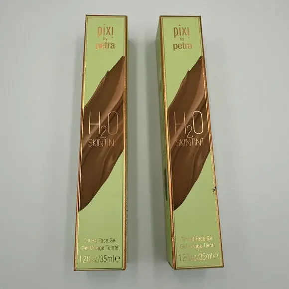 PIXI‎ By Petra SkinTint TINTED Moisturizer Face Gel Chestnut Makeup - 2 Boxes
