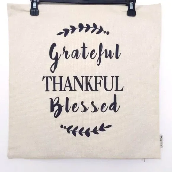 Farmhouse Decorative Canvas Pillow Cover 17in x 17 in with Inspiring Quotes
