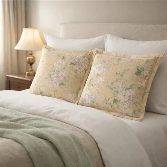 American Living Lilac Park Standard Pillow Shams Pair Heavyweight Cotton