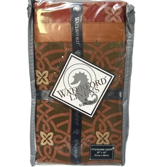 Waterford Pillowcase Bogden Cinnabar One Standard Sham Satin Luxury NEW