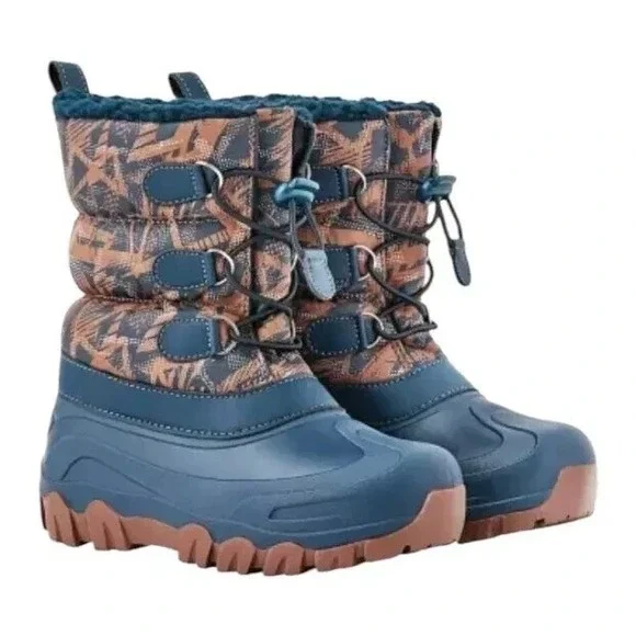 NWT Member's Mark Kids' Snow Boots -10 Degree‎ Cold Rating Navy/Orange 7/8