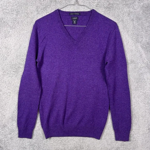 J.Crew Cashmere Sweater Men XS 100% Italian Cashmere Slim V Neck Pullover Jumper