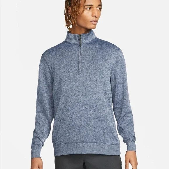 Nike Men's Blue Heather Zip-Up Sweater