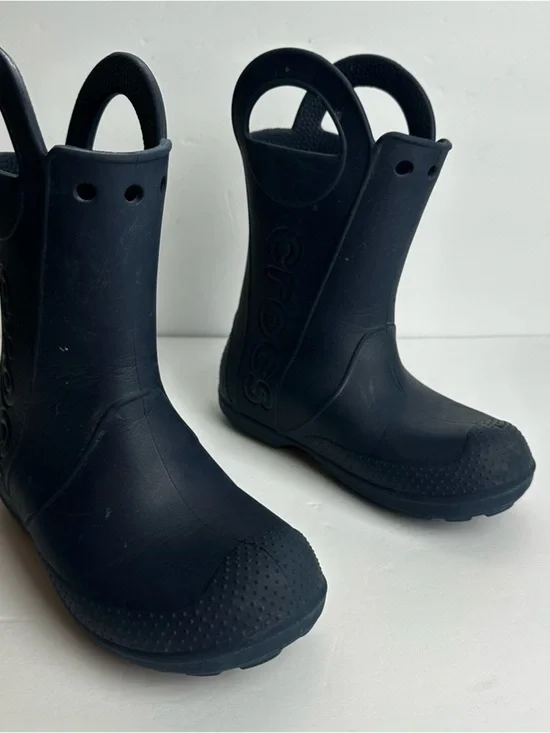 Crocs Handle It Rain Boots Little Kid's Size 2 Shoes Navy Waterproof Lightweight