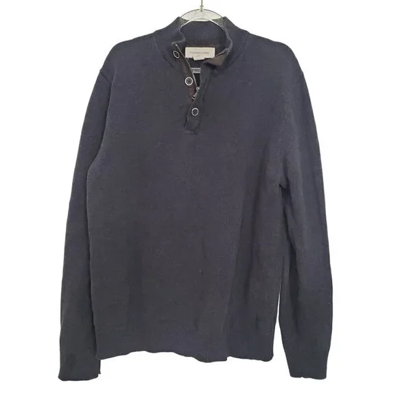 Frederik Anderson Copenhagen Sweater 1/4 Button Zip Pullover Mens Size Large