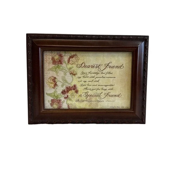 Sankyo Wood Music Jewelry Box What A Friend We Have In Jesus Dearest‎ Friend 8x6