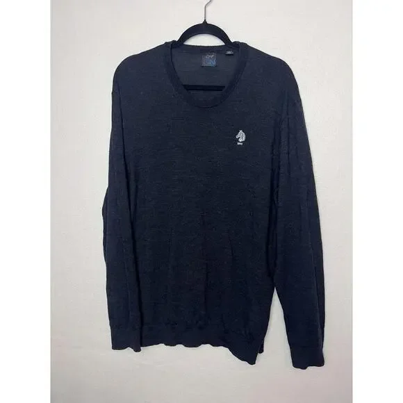 Greg Norman Men's Long Sleeve Crew Neck Pullover Wool Sweater Size XXL Gray