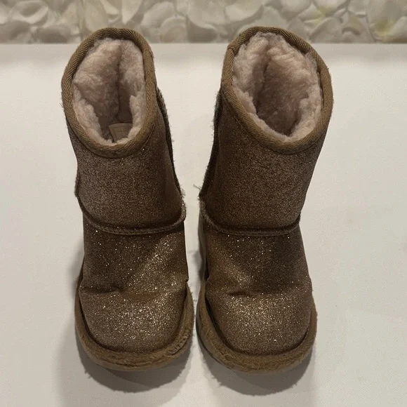 UGG Glittery Tan Boots with Plush Lining