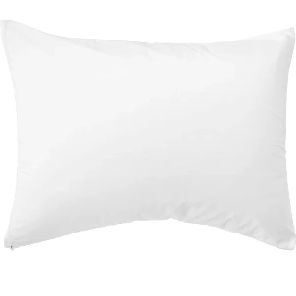 NEW 1pk All-Cotton Queen Pillow Cover BugShield Zipper Allergy Protective White