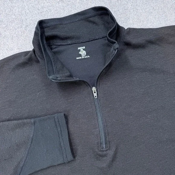 Vintage‎ Mountain Hardwear 1/4 Zip Base Layer Pullover Mens M Black Made in USA