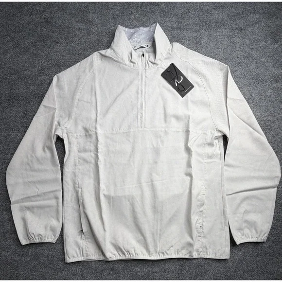 7 Diamonds Oxygenate Quarter Zip Pullover Drift White Mens Large SPV-1026 NEW‎