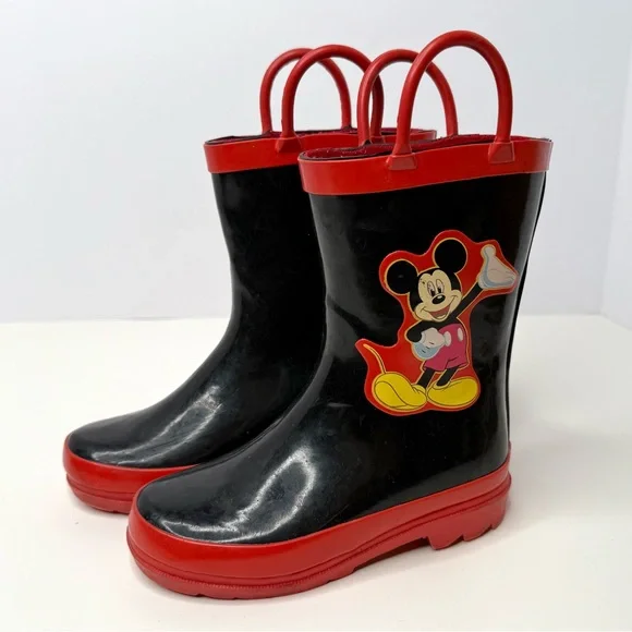 Mickey Mouse Black and Red Rain Boots