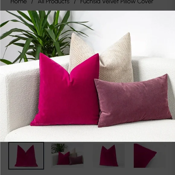 🖤5/$25 NEW pink velvet Magenta Satin sheen soft pillowcase