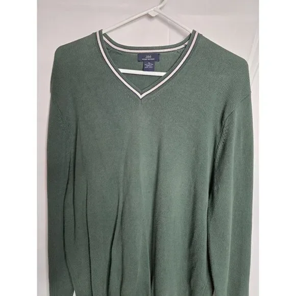 346 Brooks Brothers Men's 100% Cotton V-Neck Pullover Sweater Green Medium Read‎