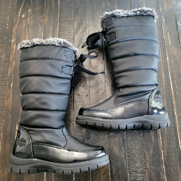 TOTES Hollie Thermolite Waterproof Faux Fur Lined Snow Boots Girls Size 12