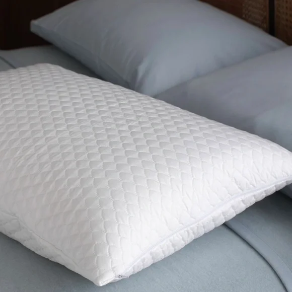 *NWT Quilted Satin Light Blue Pillow Protector