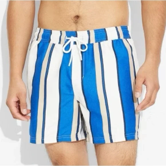 Target Blue and White‎ Men's Swim Trunks