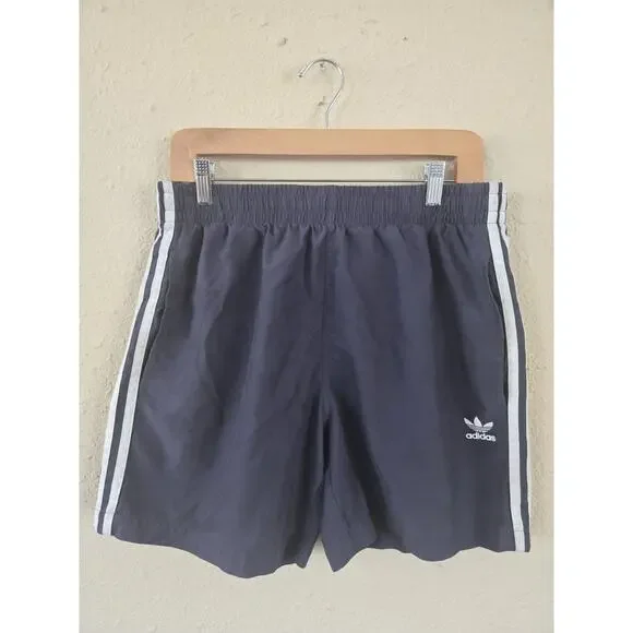 Adidas HF2117 Boxer Swimsuit 3-STRIPES Swim Trunks, Gray, Size Large