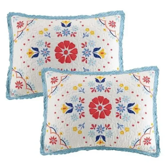 The Pioneer Woman Multi-Color Mazie Medallion 2 Pc Cotton King Quilted Sham Set
