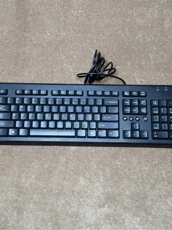 Wired Black USB Full-Size Keyboard with Numeric Keypad