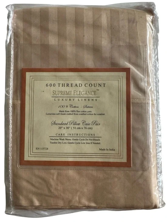 Supreme Elegance 600 Thread Count Luxury Pillowcase Pair