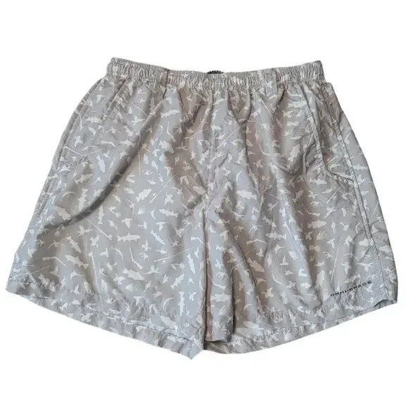 Columbia Mens Medium PFG Super Backcast II Grey Cast N Blast Fishing Shorts 6