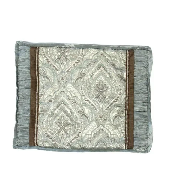 JCPenney Luxury Shams Pillowcases Pair Blue Brown