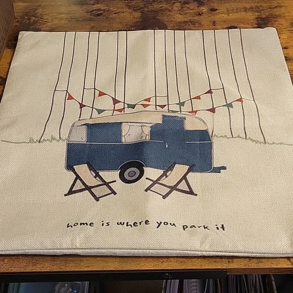 Home is Where You Park It RV Throw Pillow Cover