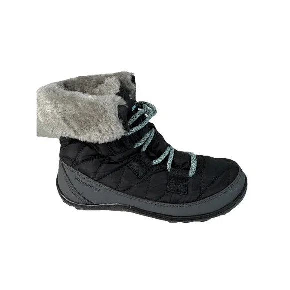 Columbia Youth Minx Shorty Omni-heat WP Hiking Boot Black/Blue Size 1Y NO BOX‎