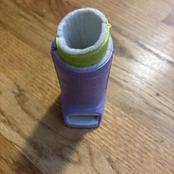 Kids Purple Winter Bootie with Fleece Lining and Zipper Closure