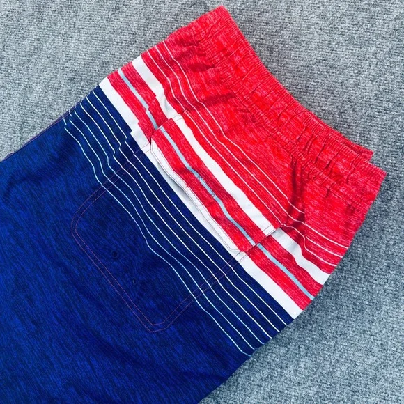 Vineyard Vines Men's 3XB Chappy Swim Trunks Red White Blue Striped Board Shorts