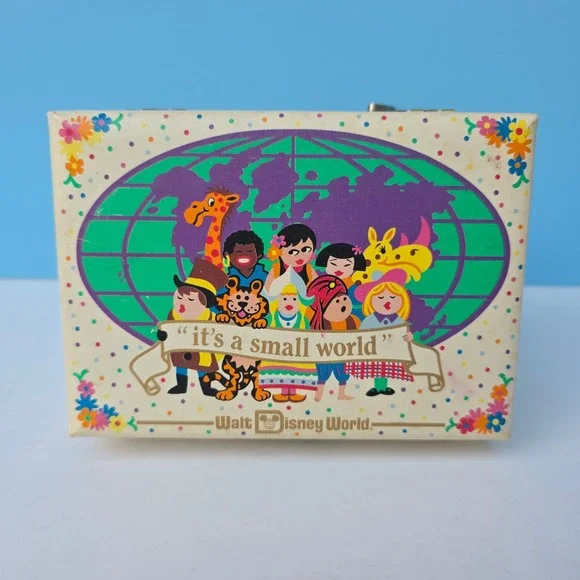 Vintage Disney It's a Small World Music Jewelry Box 6