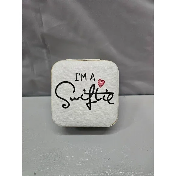 Swiftie Travel Jewelry Box White Ring Earring Organizer Storage Case
