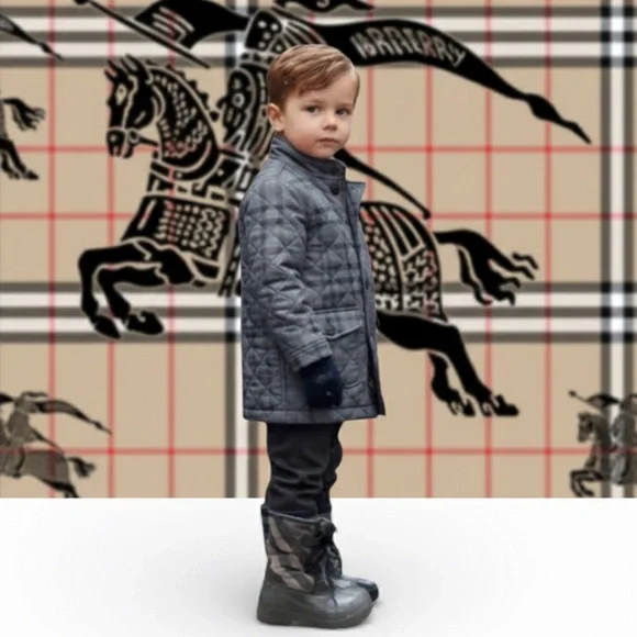 Authentic Burberry luxury designer Waterproof Toddler lined winter snow boots 10