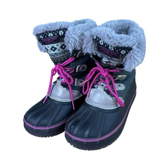 EUC LONDON FOG Big Girls Tottenham Cold Weather Snow Boot Sz 4