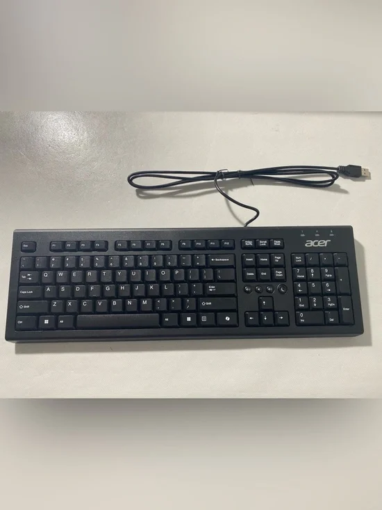 NEW In Box - ACER DKUSB1P0P6 Computer Keyboard USB Wired w/ Kickstand Black
