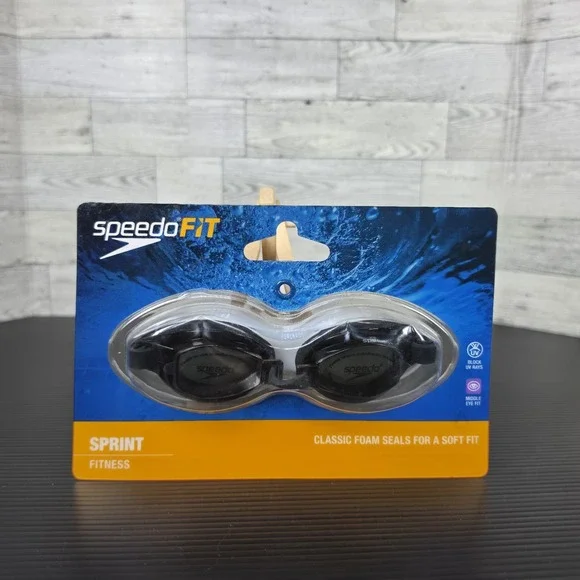Speedo Sprint Fitness Goggles Classic Foam Seals NEW FACTORY SEALED