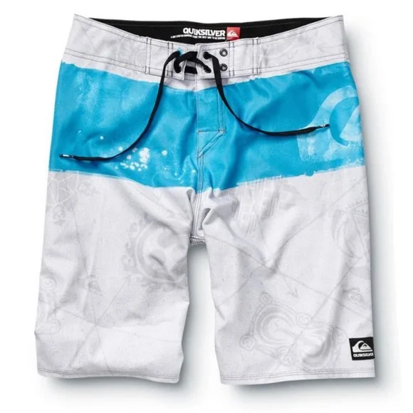 Quicksilver Cypher Kelly Nomad 21Inch Gray and Blue Boardshorts Size 31