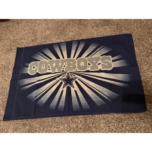 Dallas Cowboys NFL Standard Pillowcase Double Sided Helmet Star Navy Blue Silver