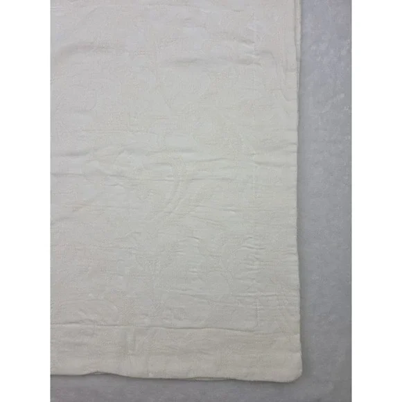 Bella Notte Vienna King Sham Ivory Chenille Scroll Shell Button USA Rayon Cotton
