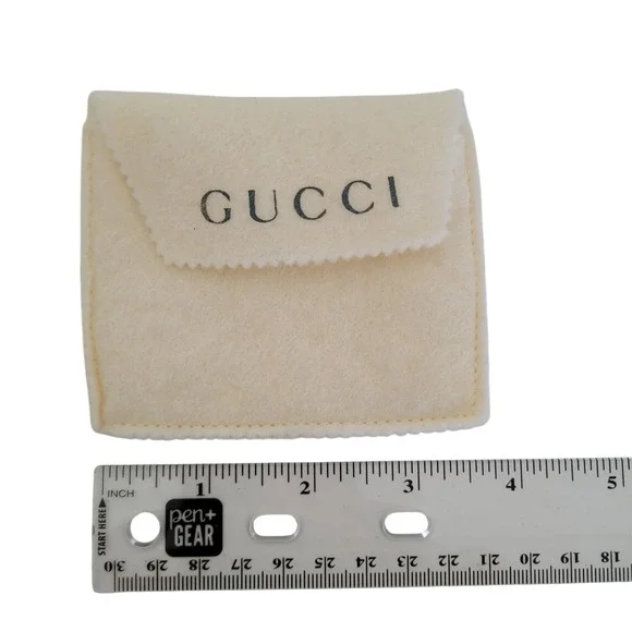 Gucci Small Cream Felt Jewelry Pouch Mini Dust Bag for Rings Earrings 4x3