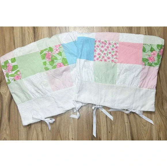 VTG Lilly Pulitzer Pillow Shams SET/2 Standard Perfectly Patched Pastel Cottage